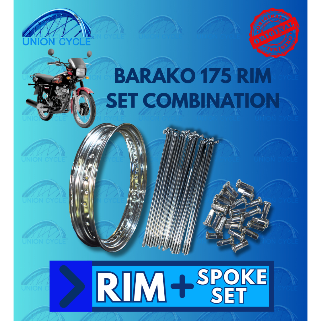 UNION CYCLE BARAKO 175 RIM SET (RIM + SPOKE SET COMBINATION) | Shopee ...