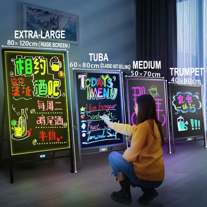 LED billboard display With telescopic boom hanging menu board display ...
