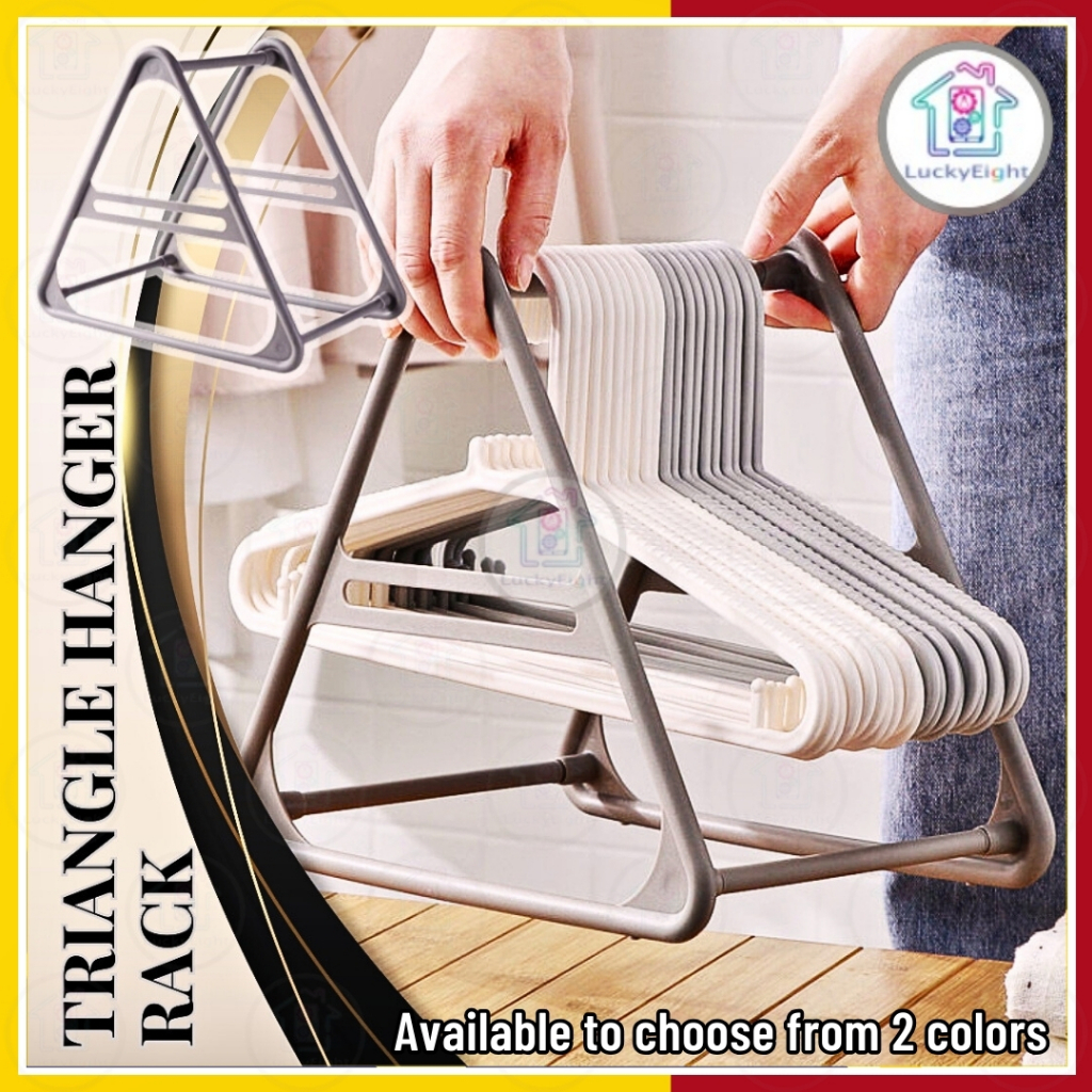 Large Capacity Triangle Plastic Hanger Clip Storage Rack Organizer ...