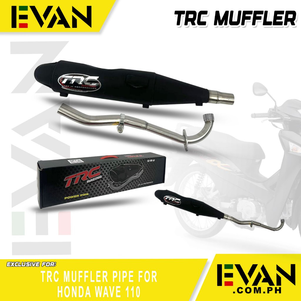 EVAN Motors TRC Racing Stock Power Pipe Wave 110 Muffler Exhaust with ...