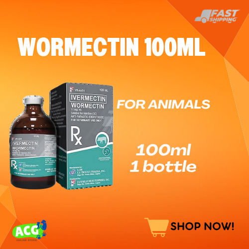 Antiparasitic for animals Wormectin 100ml, 10ml plus syringe 1ml ...