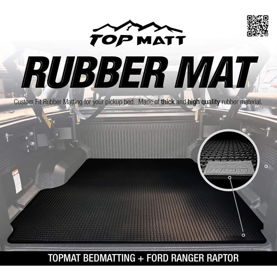 TOPMAT RUBBERMAT BEDMAT for FORD RANGER RAPTOR 2025 2ND GEN | CUSTOM ...