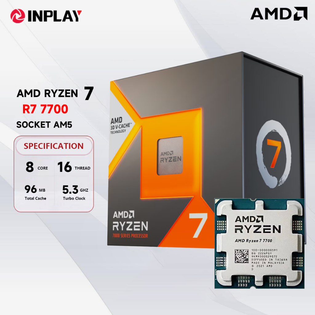 AMD Ryzen 7 7700 Desktop Processor Build-in GPU 8-Core 16-Thread CPU ...