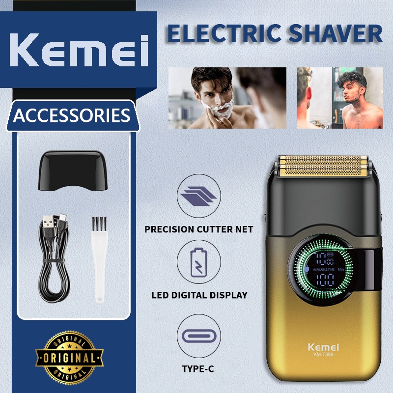 Kemei Men's Electric Shaver Beard Trimmer Double Blade Rechargeable ...