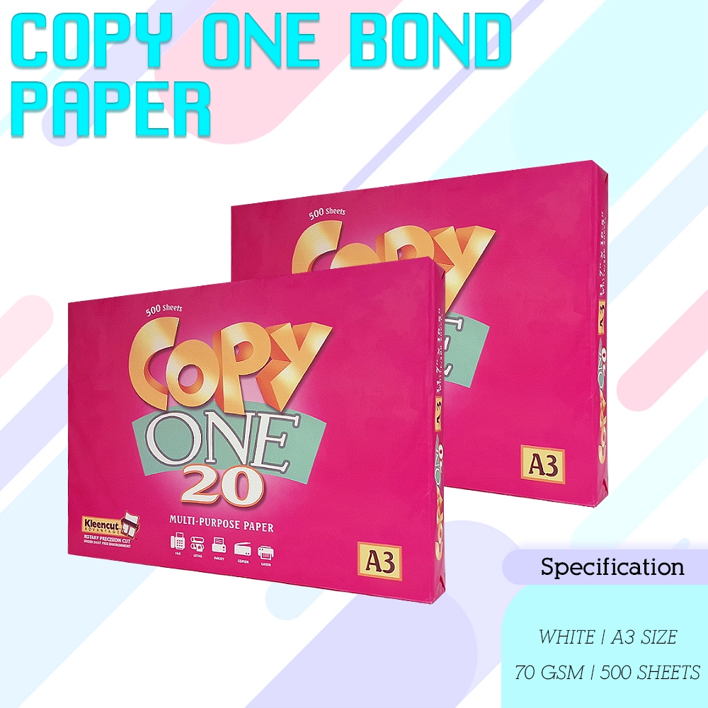 1 ream - Copy One Bond Paper 70gsm A3 Size (500sheets per ream ...