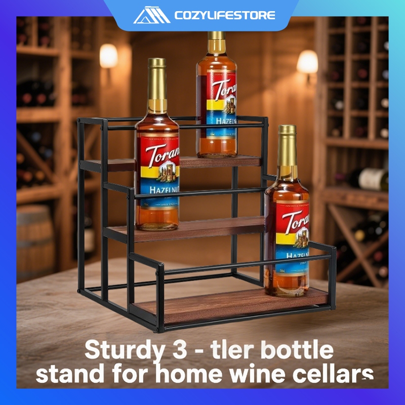 3 Tier Bottle Stand Coffee Bar Coffee Syrup Bottle Display Stand Bar ...
