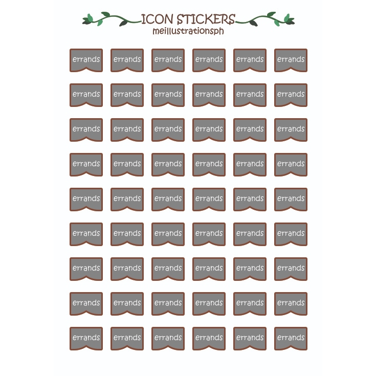 Errands Reminder Sticker | Errands Mini Icon Sticker | Journal Sticker ...