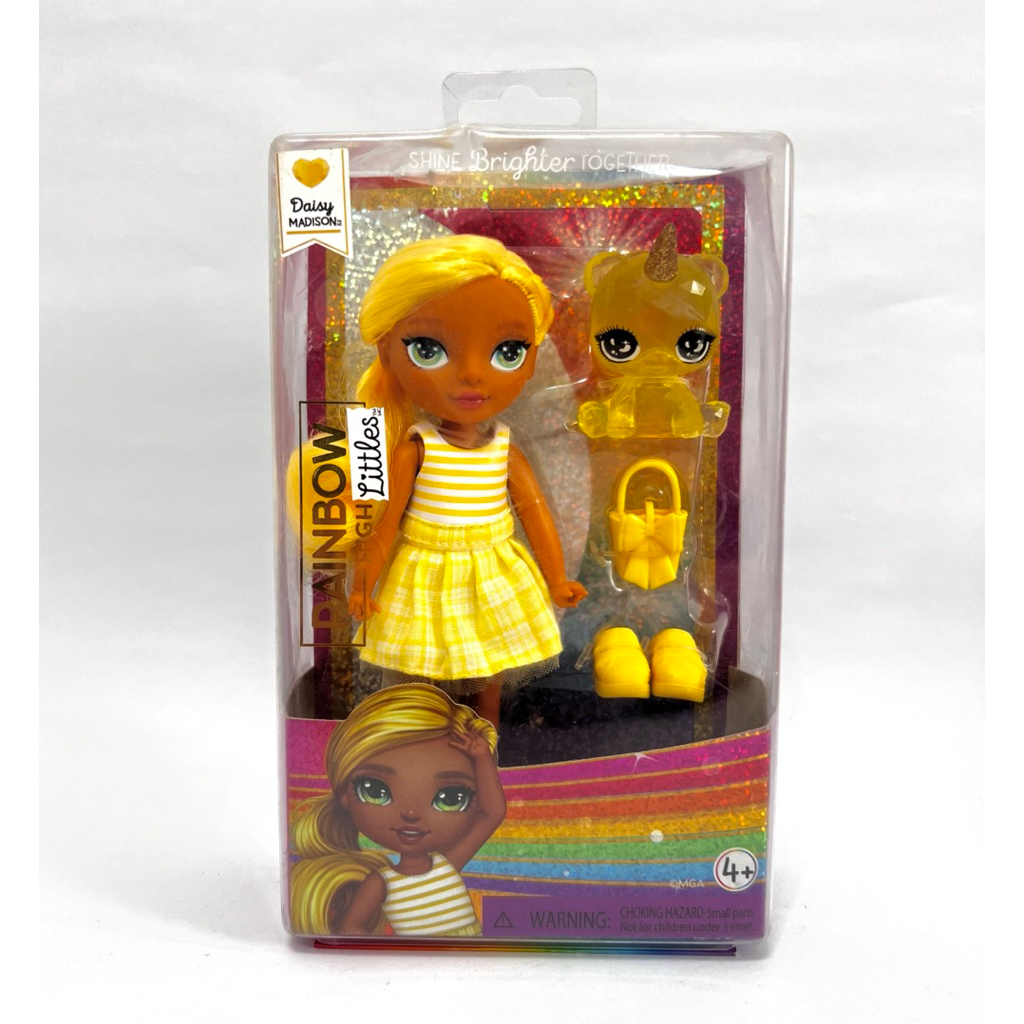 Poupée RAINBOW HIGH Littles Daisy Madison – Mannequin Articulé De 14 Cm En Tenue Jaune, Avec Sac à Main Et Ourson Magique – Idéale Pour Les Enfants Et Les Collectionneurs