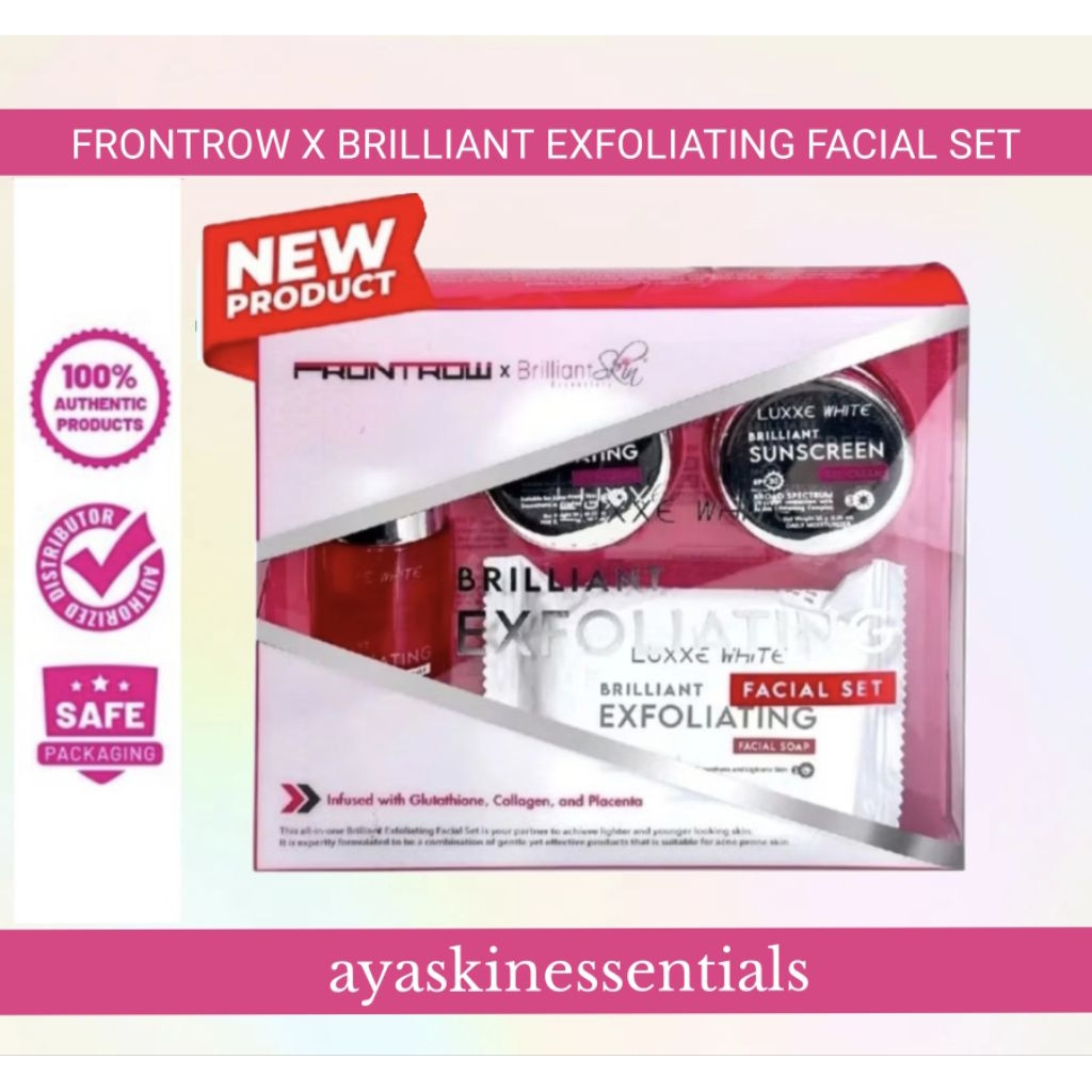 FRONTROW BRILLIANT EXFOLIATING FACIAL SET LUXXE WHITE Glutathione Collagen  Placenta Front row Luxxe | Shopee Philippines