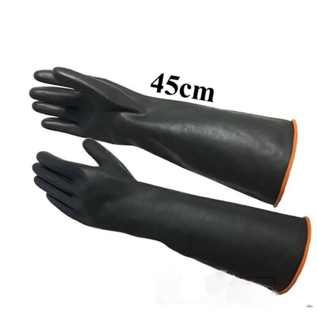 Heavy-Duty Rubber Gloves Chemical Muriatic Acid Resistant Natural Anti-skid  Latex Gloves Protective