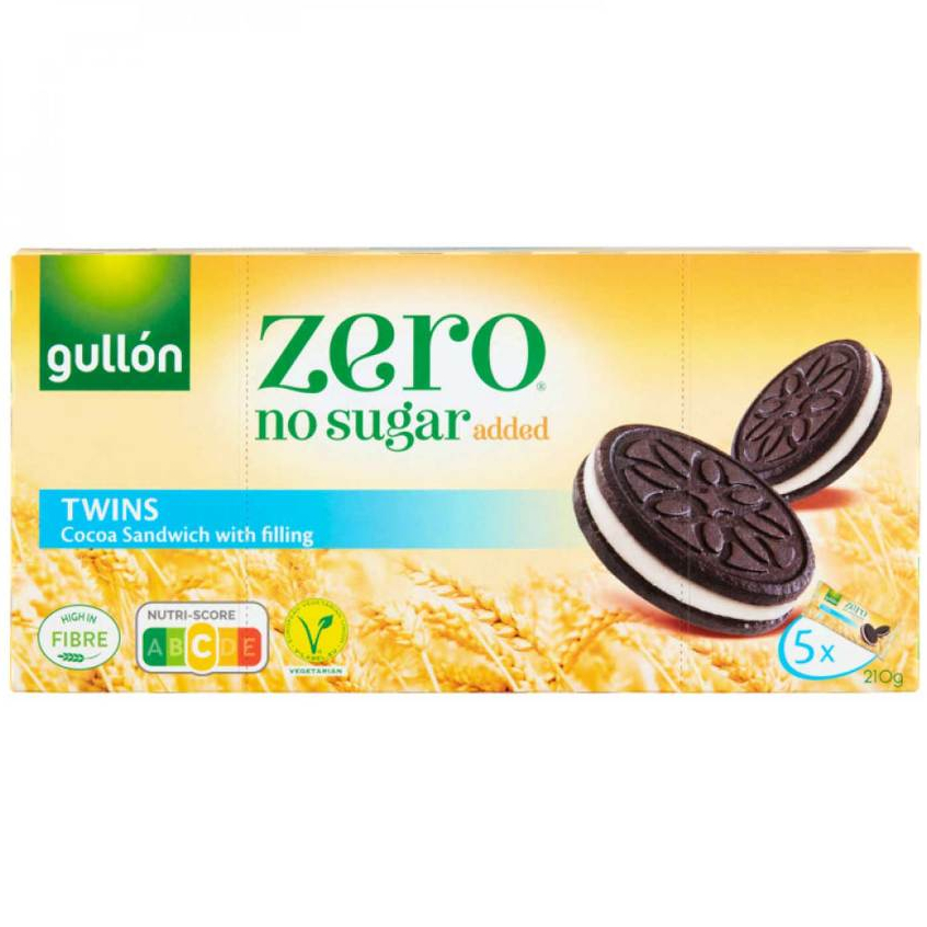 Gullon Zero Zuckerfreie Haferkekse - Mit Milchschokolade 2x150g Packungen