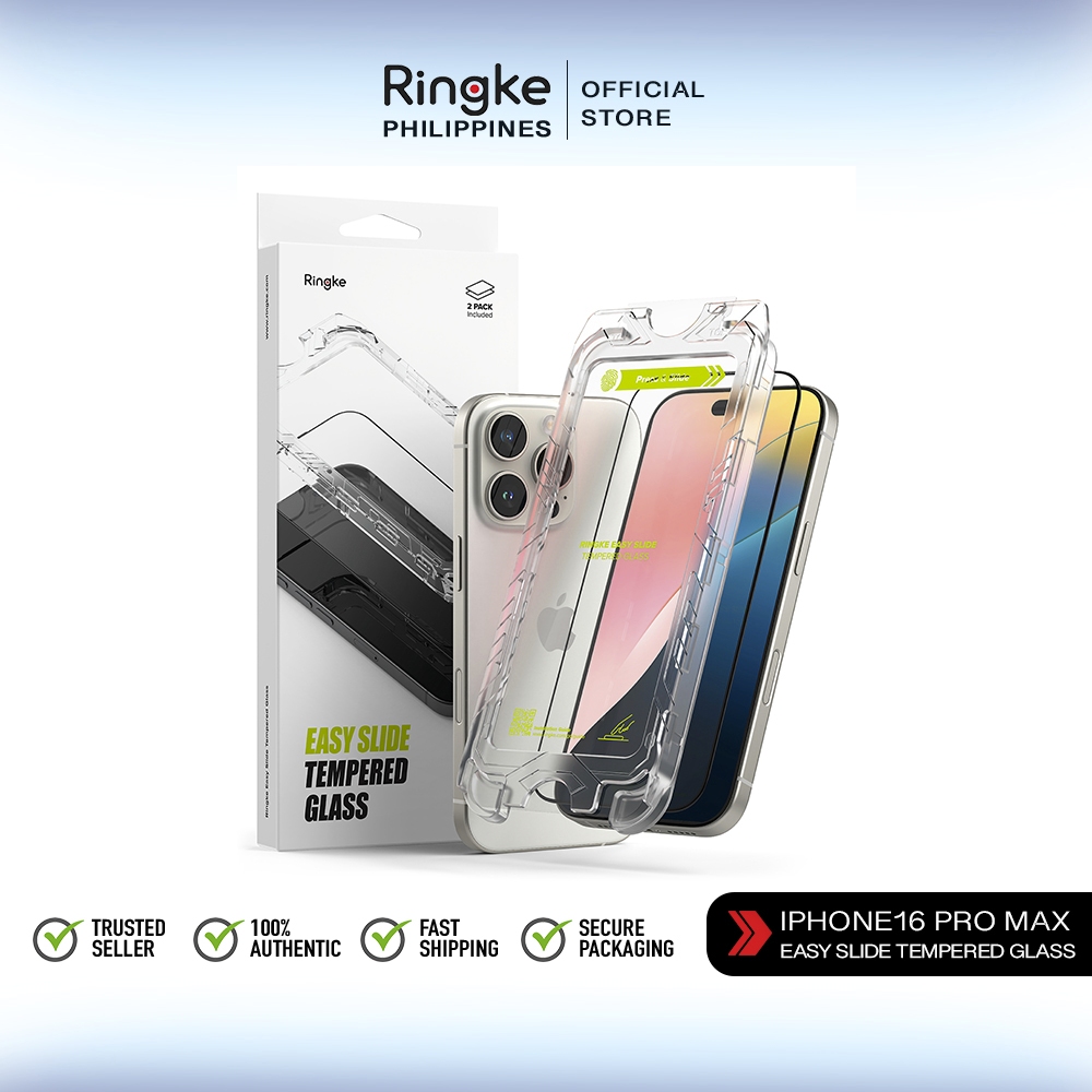 Ringke Easy Slide Tempered Glass Screen Protector for Apple iPhone 16 ...