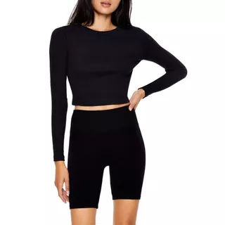 Haut Col Haut Sans Manches Cropped Forever 21 Noir - Taille M - Occasion Très Bon état