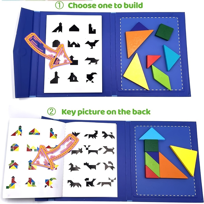 3D Magnetic Tangrams Magnetic Puzzle Book Geometric Shapes Tangram ...
