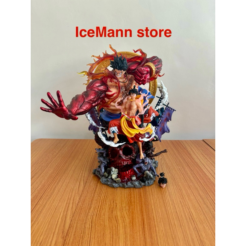 One Piece Luffy GK Monkey D. Luffy Gear 4 Luffy Skull Stand Extra Head ...