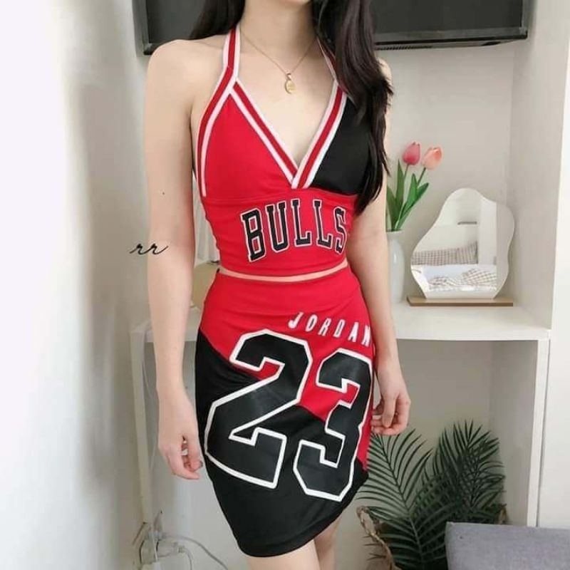 RoseMuse line jersey skirt set black