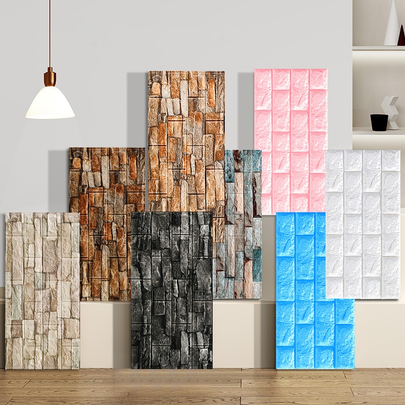 77x70cm 3D Wallpaper Adhesive wall decor Waterproof foam bricks