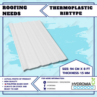 8FT UPVC THERMOPLASTIC ROOFING, RIB TYPE UPVC ROOF WHITE 1.5mm | Shopee ...