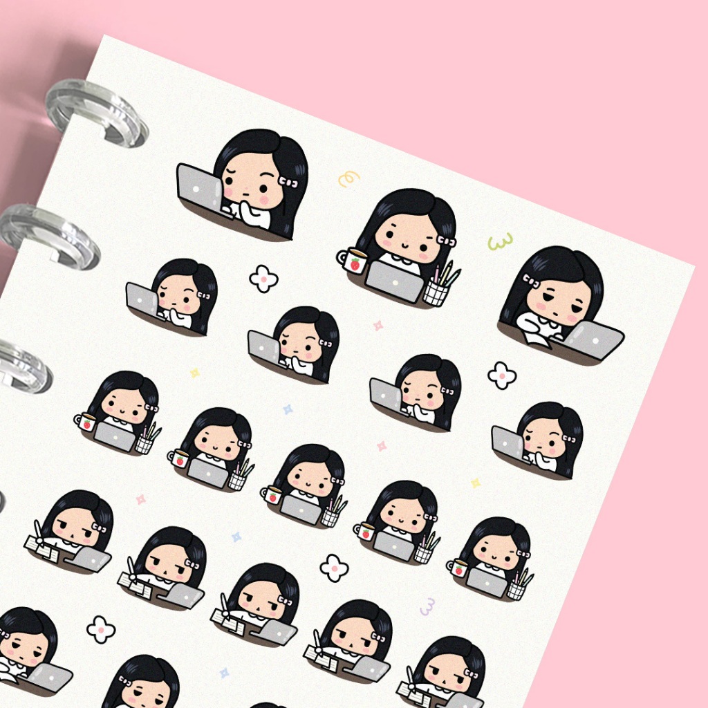 Laptop Work Stickers for Planners/ Journals/ Bujo/ DIY Scrapbooking ...