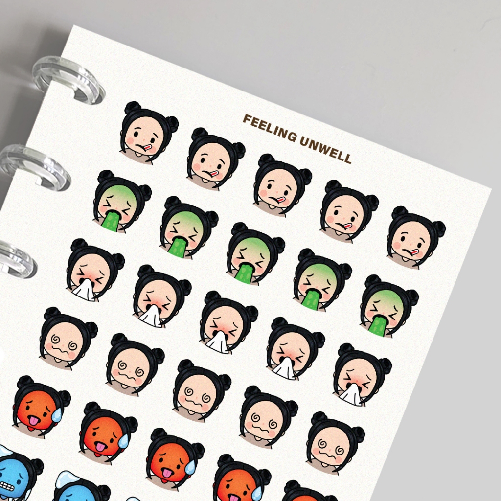 Emoji Head Stickers for Planners/ Journals/ Bujo/ DIY Scrapbooking ...