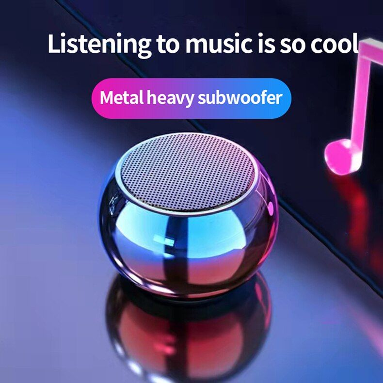 M3 Wireless Bluetooth Speaker USB Rechargeable Small Round Loud Steel ...