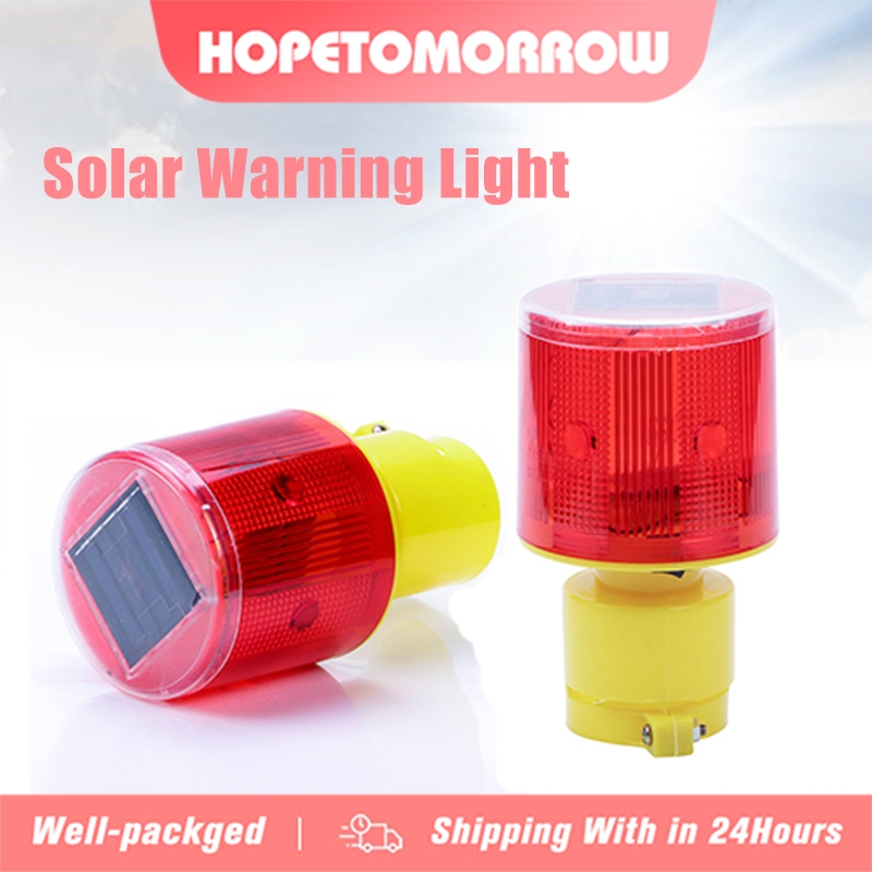 Solar LED Warnleuchte Gelb/Rot - Blinklicht Mit IP65 Für Notfall & Sicherheit