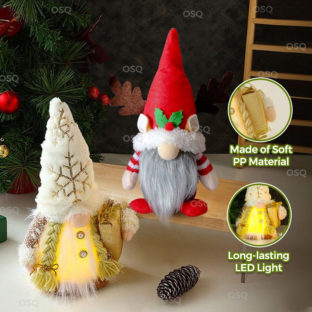 OSQ Christmas Faceless Doll Christmas Ornaments Santa Gnome Elf Plush ...