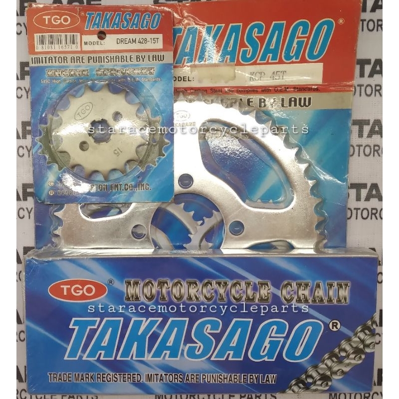KAWASAKI BAJAJ CT100 SPROCKET SET TAKASAGO BRAND 100 LIGET ORIGINAL