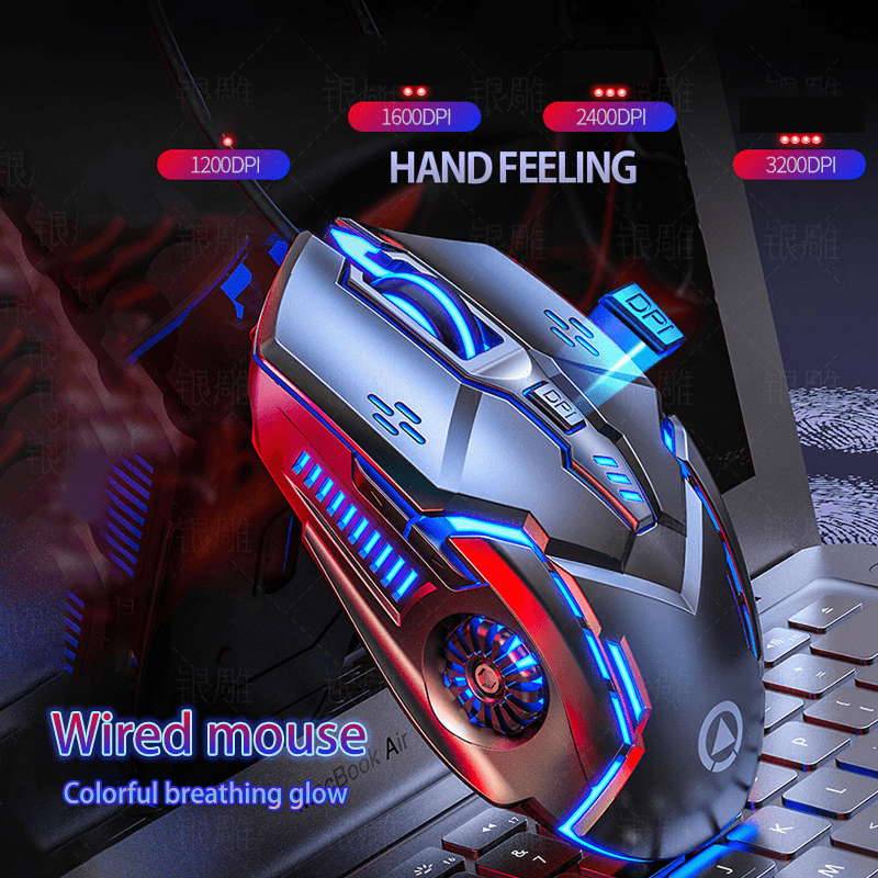 Wired mouse colorful breathing light gaming mouse computer accessories ...