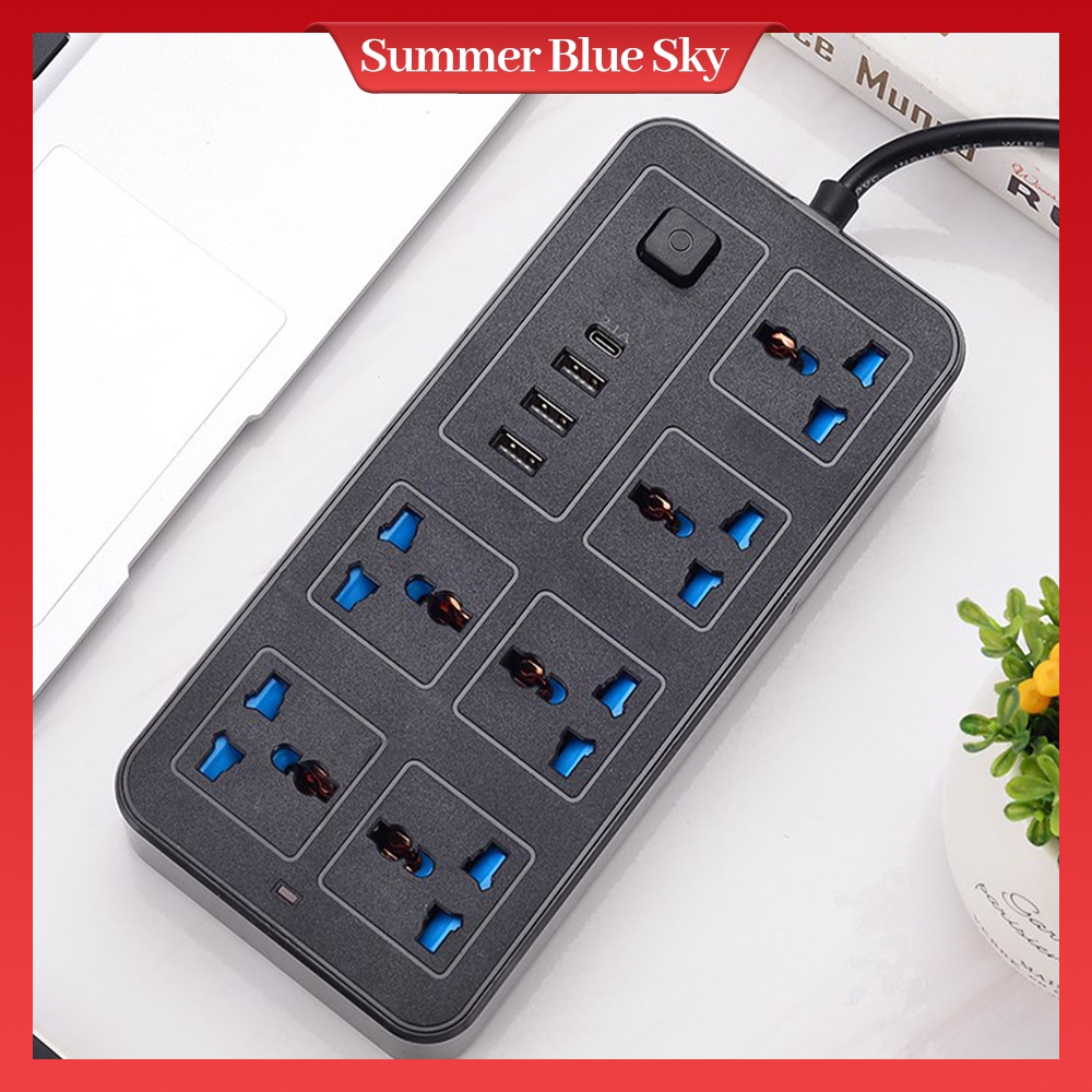 Expansion socket 2M 10A electrical socket 18 holes + 3 USB ports + 1
