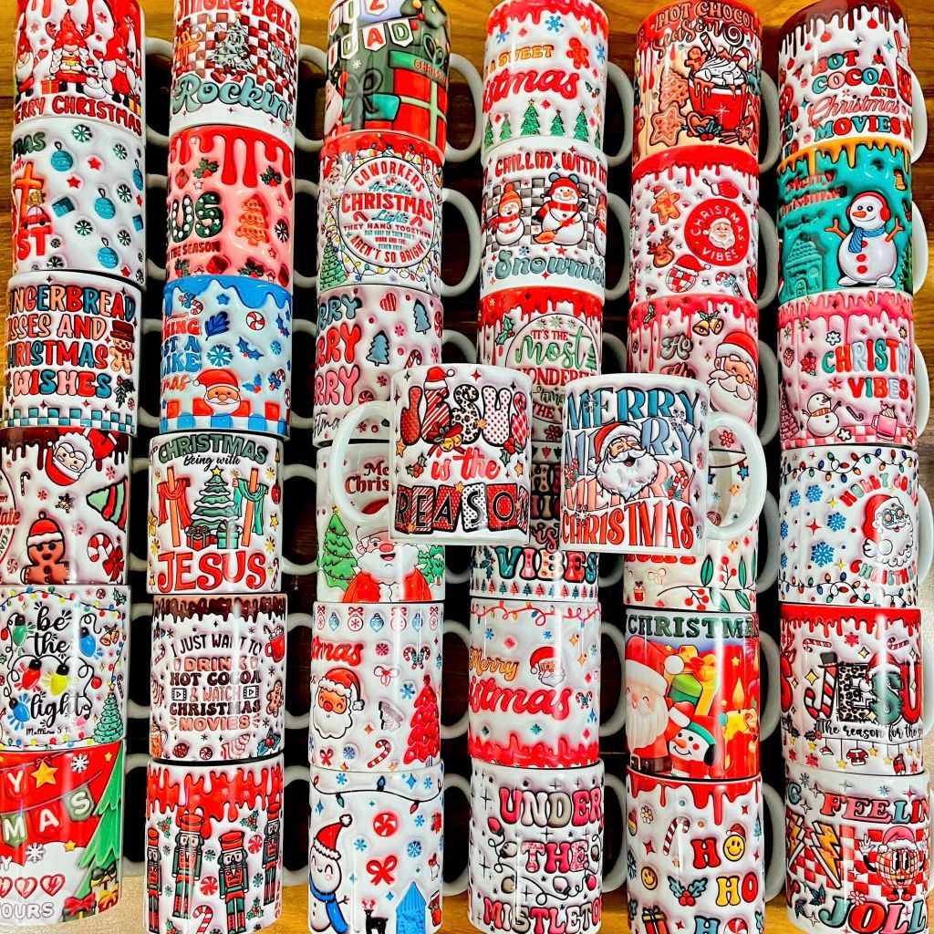 Christmas Mug with Mug Box 3D Semi Effect I 11oz I White Glossy