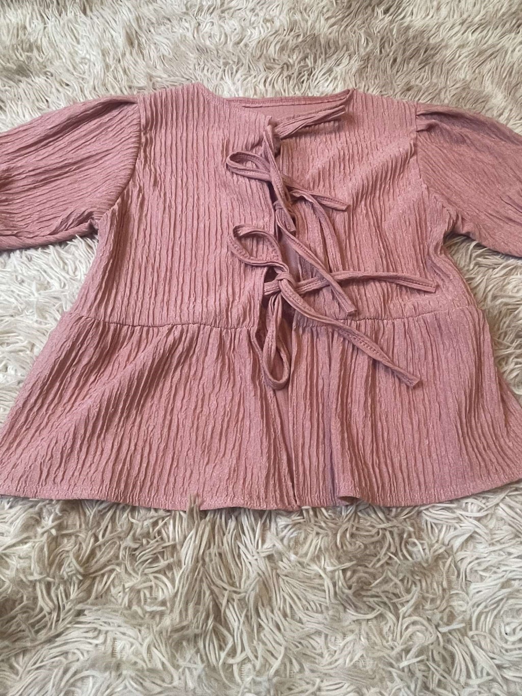 SDRI COQOUETTE PUFF SLEEVES ADJUSTABLE RIBBON TIE TOP FOR WOMENS ...