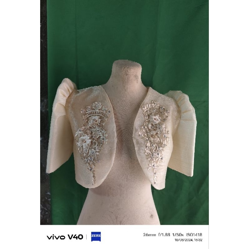 BOLERO MODERN FILIPINIANA PIÑA ORGANSA FABRIC | Shopee Philippines