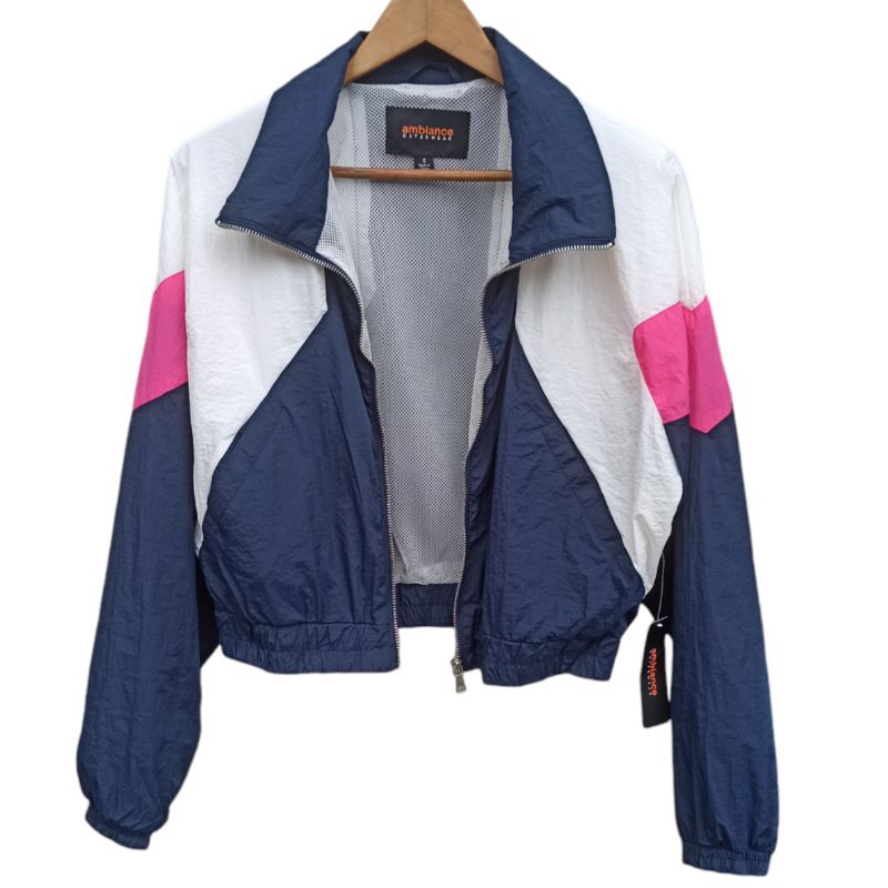 Women's Windbreaker Tricolor Jacket with Pocket | Shopee Philippines