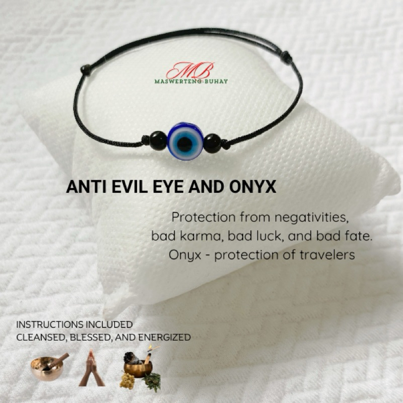 TRENDING ANTI EVIL EYE in THIN BLACK STRING w/ AUTHENTIC ONYX FASHION ...