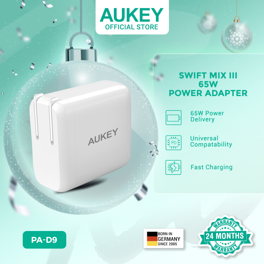 AUKEY OPEN BOX PA-D9 Swift Mix 3 65W 3-port Power Delivery Wall Charger for  Iphone 15, Android | Shopee Philippines