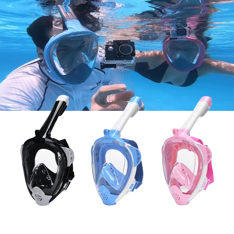 Full Face Snorkeling Set Anti Leak Easy Breathing Snorkel Diving Mask