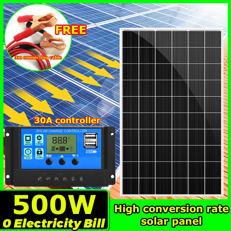 Solar Panel 500W 300W Household Charging Panel Module Cell Heavy Duty ...