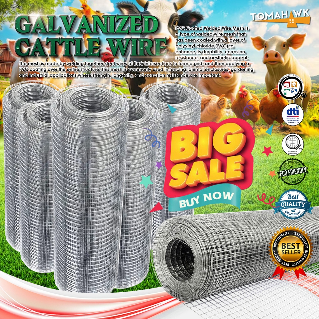 TOMAHAWK PER YARD(90CM) PVC COATED WELDED WIRE MESH PANEL/ FENCE