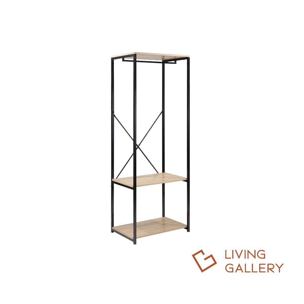 Living Gallery Garment Rack Oak Wood Dimension: L60xW40.4xH167cm ...