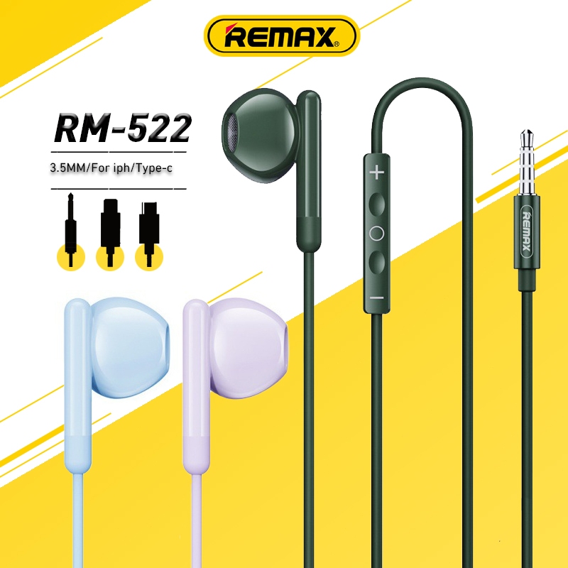 REMAX Wired Earphone For Calls & Music RM-522 | Shopee Philippines