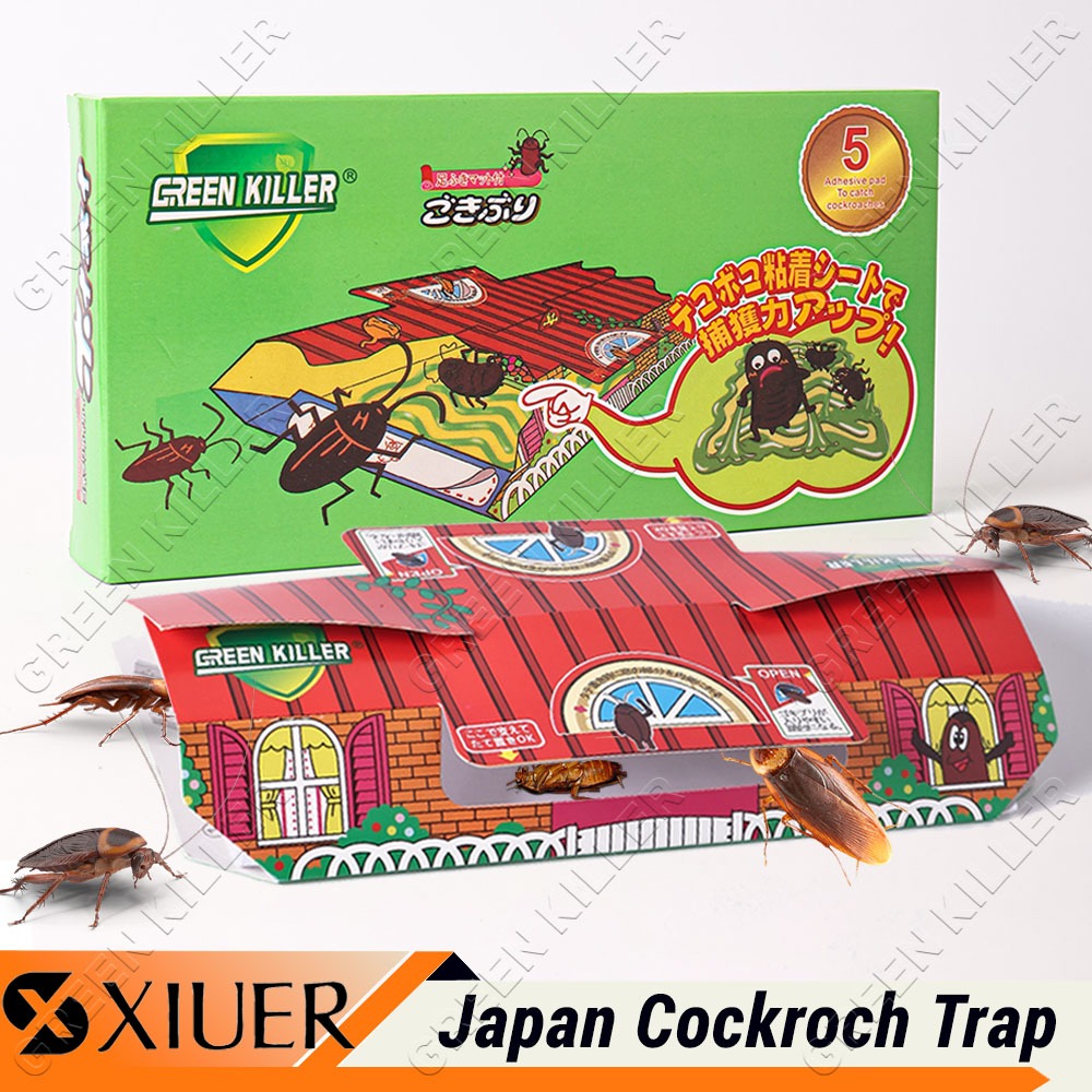5Pcs Japan Cockroach Killer Trap GREEN KILLER Roach Traps Roach Bait ...