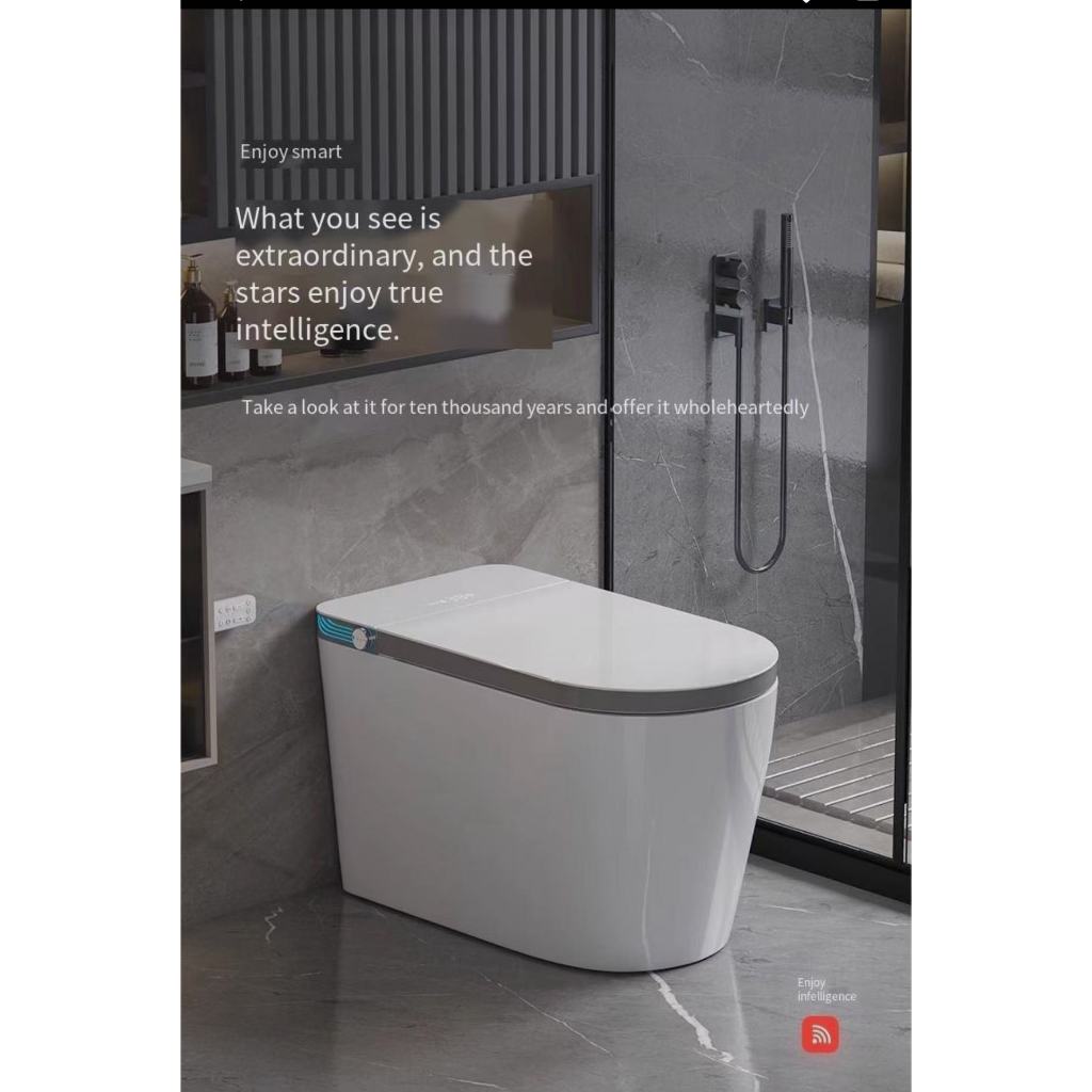 Integrated automatic intelligent toilet, large seat toilet foot flush