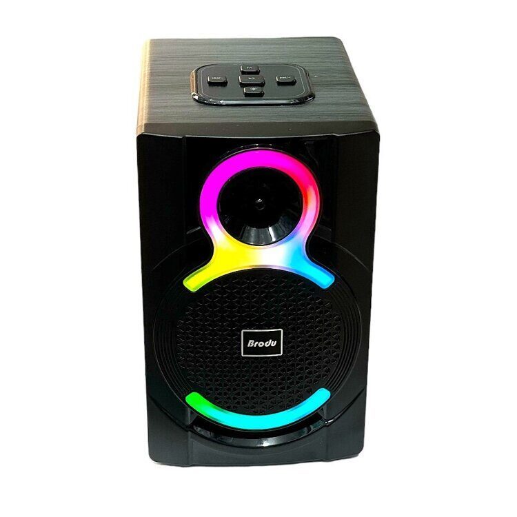 New BRUDO BTS-1825 Wooden Speakers Portable Wireless RGB Light UP Party ...
