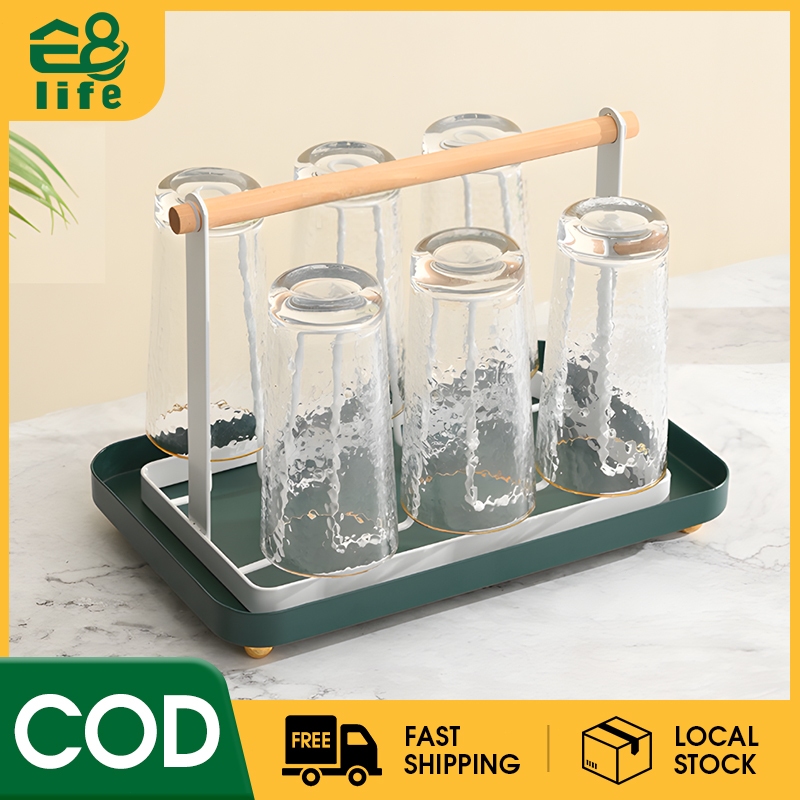 E8LIFE Cup Rack Draining Drying Water Mug Drying Organizer Holder Stand ...