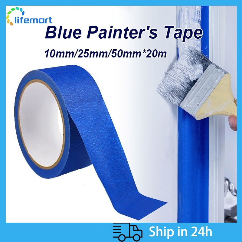 20M x 10mm/25mm/50mm Blue Painter's Tape Practical DIY Traceless ...