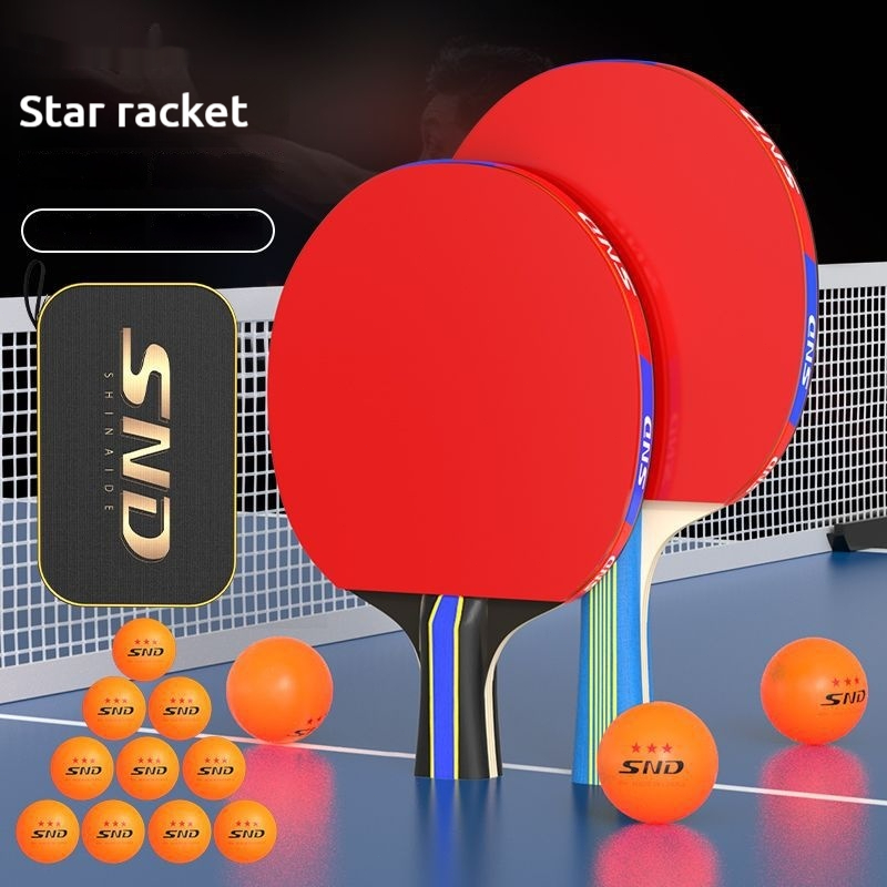 2pcs Professional Table Tennis Beginner Wood Racket Set Sports Pingpong ...