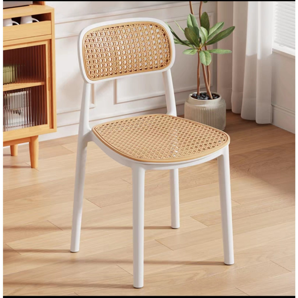 Iris Rattan Plastic Dining Chair Rattan Chair Home Stackable Chair ...