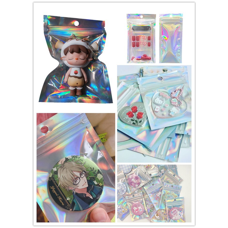 50pcs In Bulk Holographic pouch Laser Storage Bag Wholesale Idea Gift ...