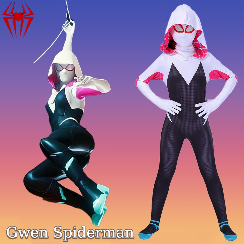 Gwen Spiderman Costume Bodysuits for Kids Girls Holiday jumpsuit ...